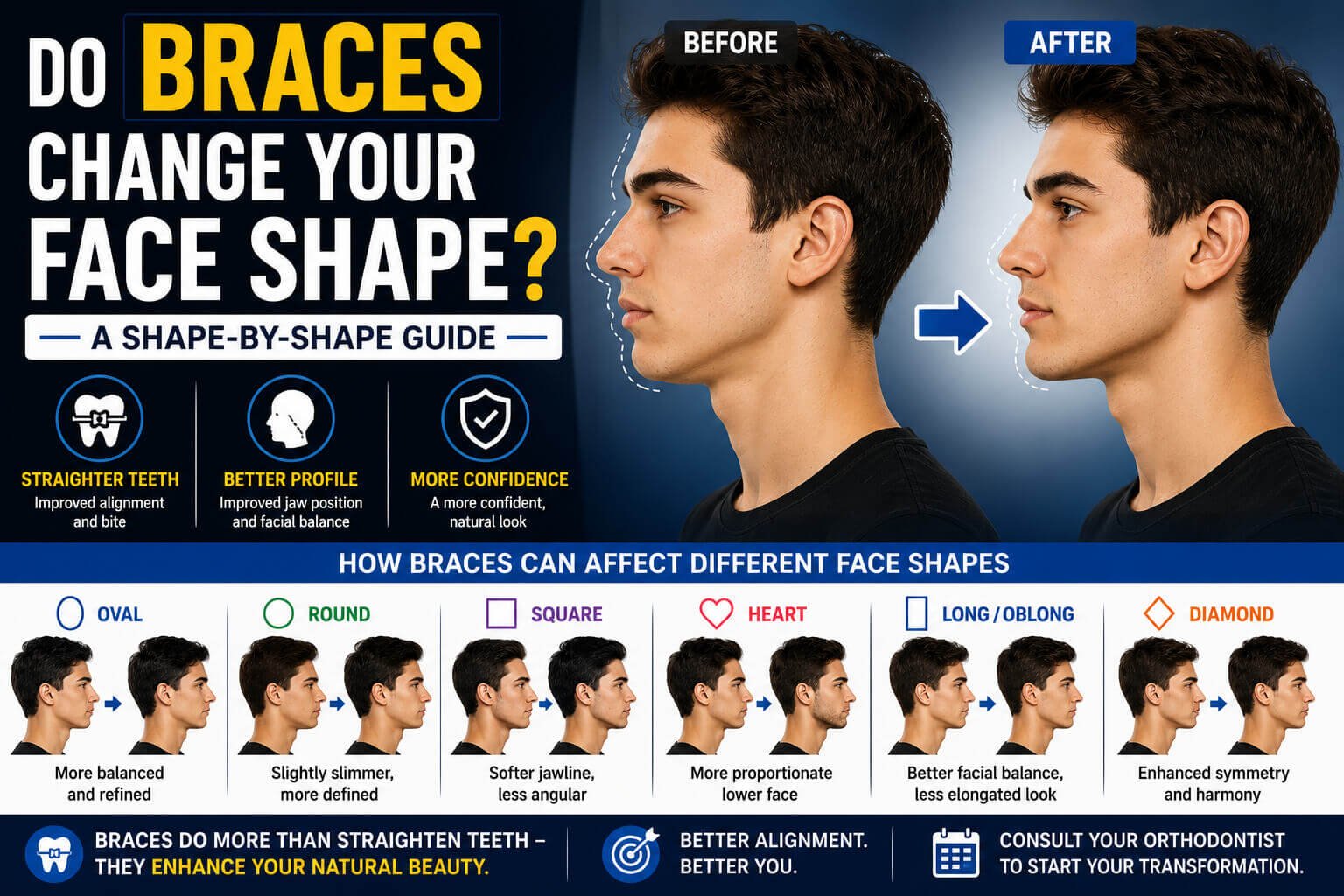 Do Braces Change Your Face Shape? A Shape-by-Shape Guide
