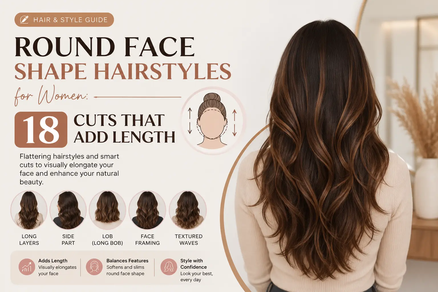 Round Face Shape Hairstyles for Women: 18 Cuts That Add Length