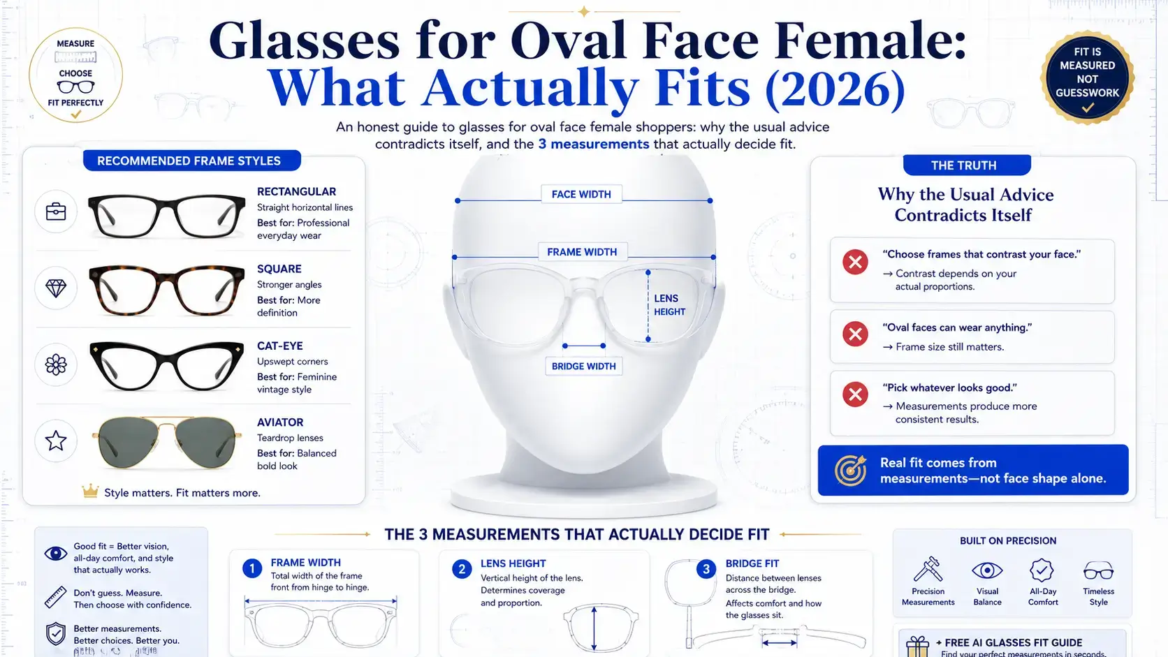 Glasses for Oval Face Female: What Actually Fits (2026)